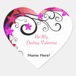 Valentine's Day design for Heart Stickers, Glossy Sticker