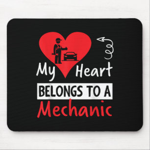 Valentines Day Design - My Heart Belongs To A Mech Mouse Pad