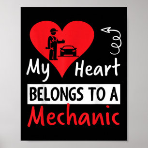 Valentines Day Design - My Heart Belongs To A Mech Poster