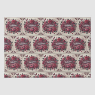 Valentine's Day Design With Roses and Heart Tissue Paper
