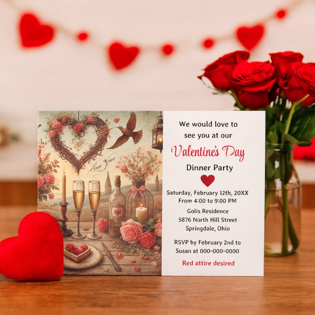 Valentine's Day Dinner  Invitation (Creator Uploaded)