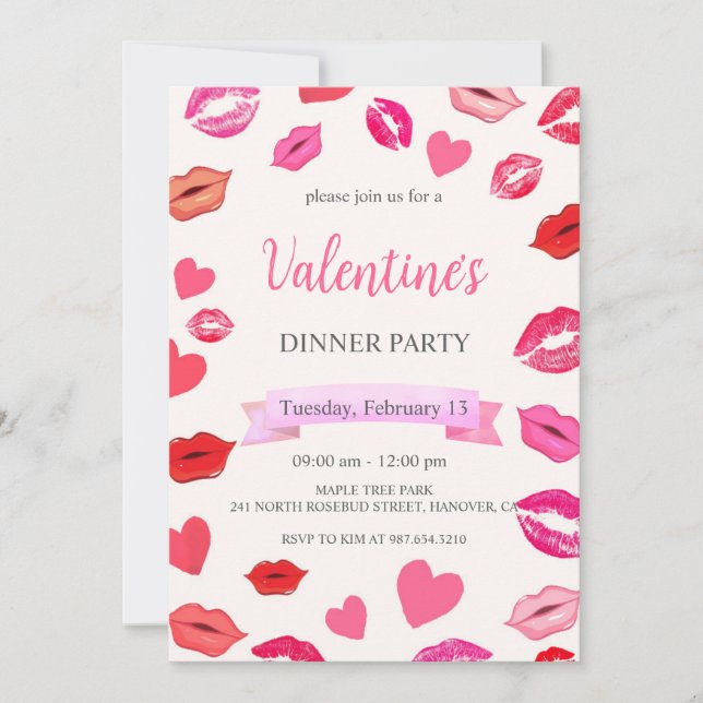 Valentine's Day Dinner Party Invitation (Front)
