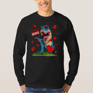 Valentines Day Dinosaur I Steal Hearts Boys Men Lo T-Shirt