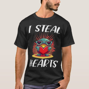 Valentines Day Dinosaur I Steal Hearts Boys Men Lo T-Shirt