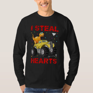 Valentines Day Dinosaur I Steal Hearts Cute Valent T-Shirt