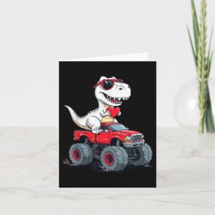 Valentines Day Dinosaur Monster Truck With Heart B Card