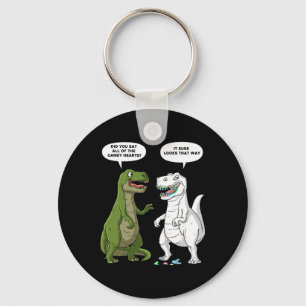 Valentines Day Dinosaur T Rex Fun Hearts Girls Boy Key Ring