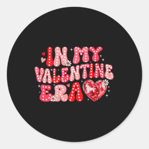 Valentines Day Disco Heart Era In My Valentine Era Classic Round Sticker