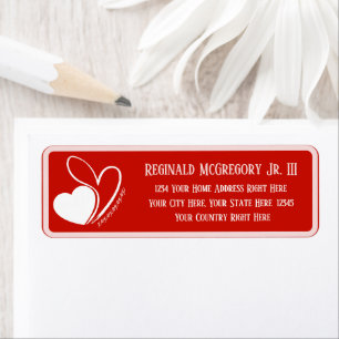 Valentine's Day Distorted Tilted Hearts Address