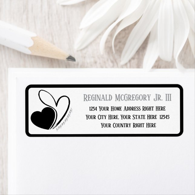 Valentine's Day Distorted Tilted Hearts Address (Insitu)