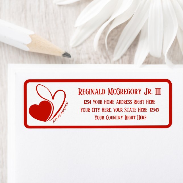 Valentine's Day Distorted Tilted Hearts Address (Insitu)