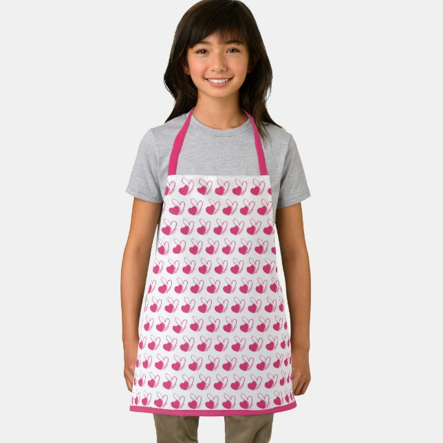 Valentine's Day Distorted Tilted Hearts Apron (Insitu)