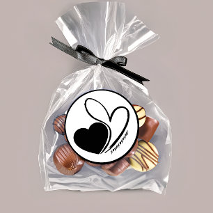 Valentine's Day Distorted Tilted Hearts Classic Round Sticker