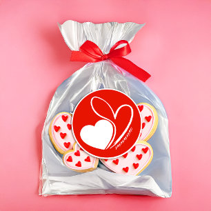 Valentine's Day Distorted Tilted Hearts Classic Round Sticker