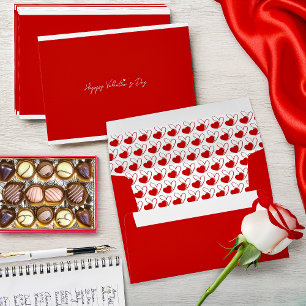 Valentine's Day Distorted Tilted Hearts Envelope