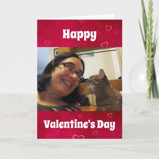 Valentines Day Dog Cat Pet Dad Husband Photo Holiday Card (Front)
