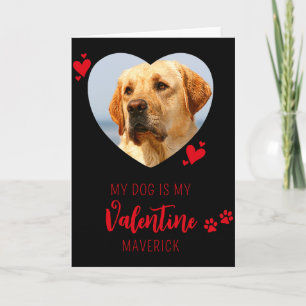 Valentines Day Dog Lover Custom Heart Pet Photo T  Card