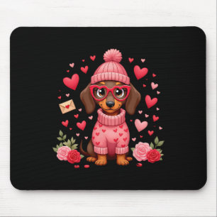 Valentine's Day Dog Mom Valentine Dachshund Dog We Mouse Pad