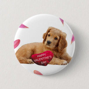 Valentine's Day Dog Photo 6 Cm Round Badge