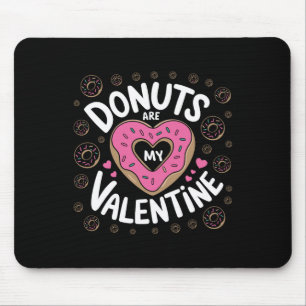 Valentine's Day Doughnut Tee Heart Sweet Doughnut Mouse Pad