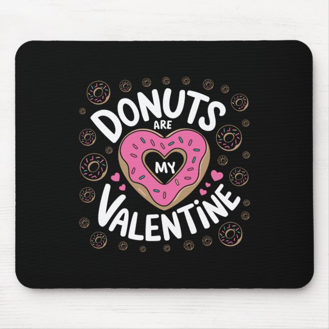 Valentine's Day Doughnut Tee Heart Sweet Doughnut  Mouse Pad (Front)