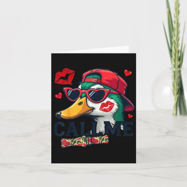 Valentine's Day Duck Hunting Camo Call Me Toddler  Card (Front)