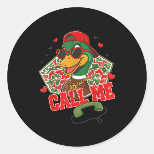 Valentine's Day Duck Hunting Camo Call Me Toddler  Classic Round Sticker