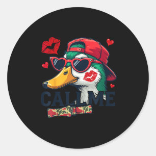 Valentine's Day Duck Hunting Camo Call Me Toddler  Classic Round Sticker