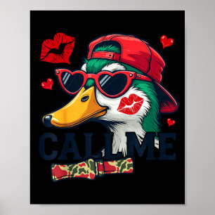 Valentine's Day Duck Hunting Camo Call Me Toddler Poster