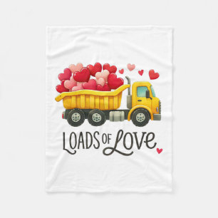 Valentine's Day Dump Truck Loads Of Love Toddlers Fleece Blanket