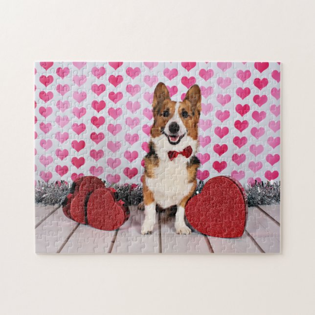 Valentine's Day - Dunkin - Corgi Jigsaw Puzzle (Horizontal)