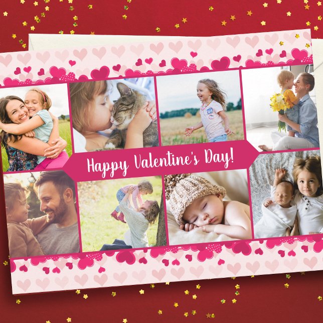 Valentine's Day Eight Photo Collage with Hearts (Creator Uploaded)
