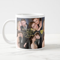 Valentine's Day Elegant Gold Photo Collage