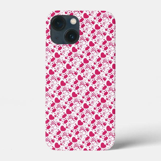 Valentines day elements patterns Case-Mate iPhone case (Back)