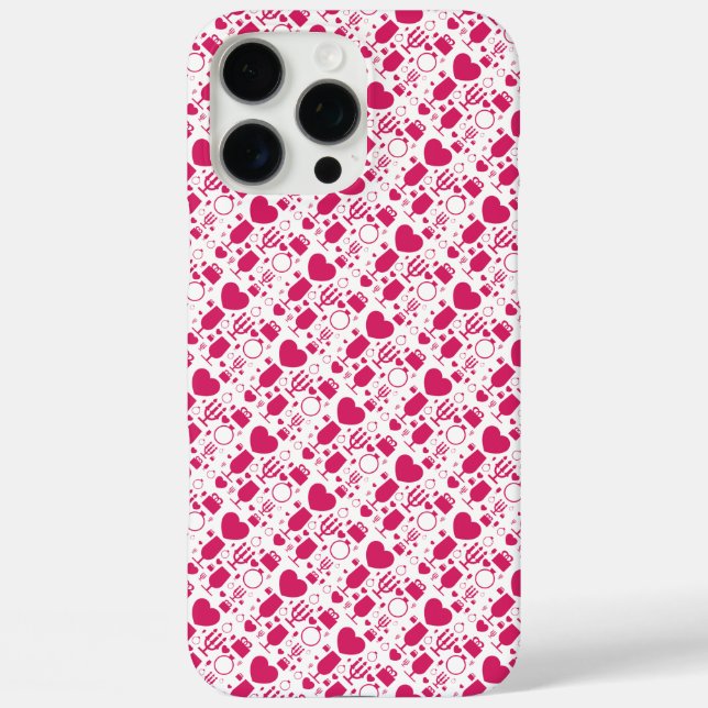 Valentines day elements patterns Case-Mate iPhone case (Back)
