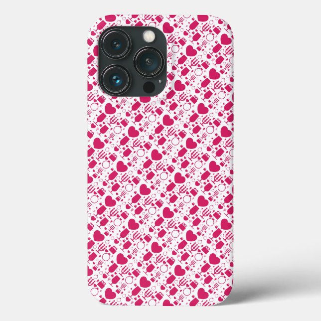 Valentines day elements patterns Case-Mate iPhone case (Back)