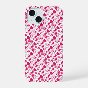 Valentines day elements patterns iPhone 15 case