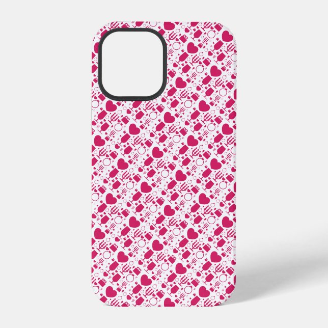 Valentines day elements patterns iPhone case (Back)