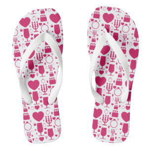 Valentines day elements patterns jandals
