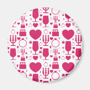 Valentines day elements patterns magnet