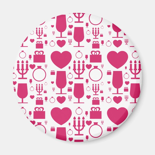 Valentines day elements patterns magnet (Front)