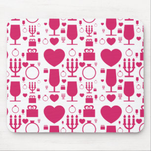Valentines day elements patterns mouse pad
