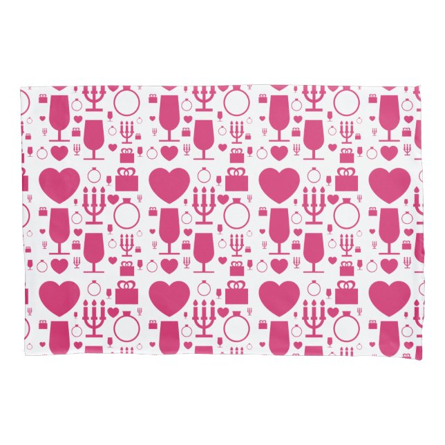 Valentines day elements patterns pillowcase (Front-Left)
