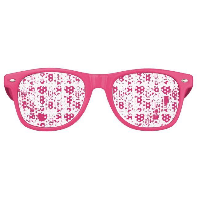 Valentines day elements patterns retro sunglasses (Front)