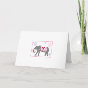 Valentines Day Elephant Holiday Card
