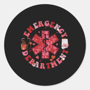 Valentines Day Emergency Department Er Ed Nurse Te Classic Round Sticker