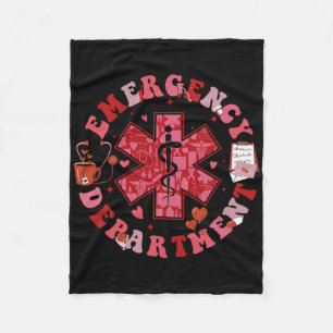Valentines Day Emergency Department Er Ed Nurse Te Fleece Blanket