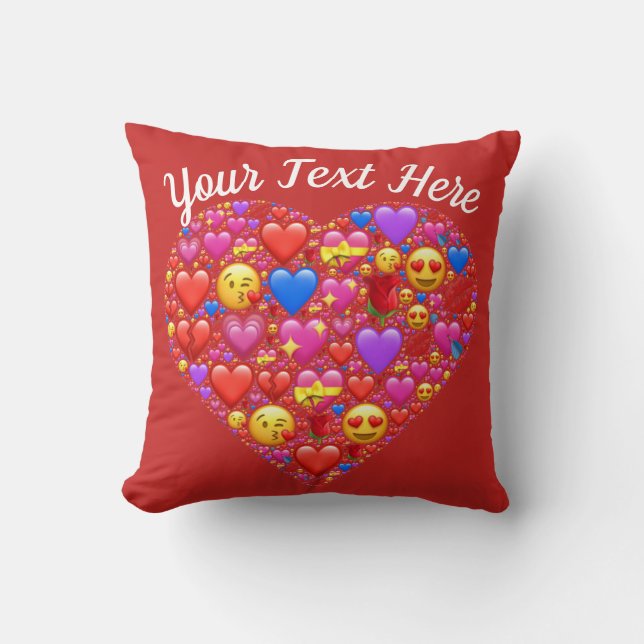 Valentine's Day Emoji Love Template Custom Cushion (Front)