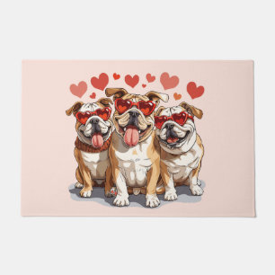 Valentines Day English Bulldog Doormat