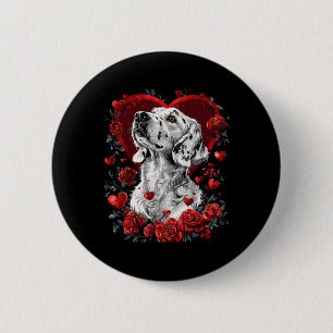 Valentine's Day English Setter Dog 6 Cm Round Badge